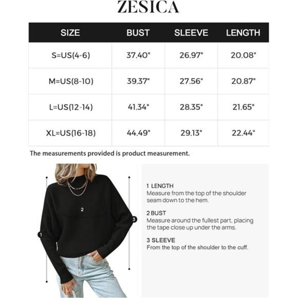 Women's  Fall Turtleneck Batwing Long Sleeve Ribbed Knit Pullover Sweater - Picture 7 of 7